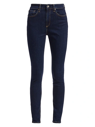 Shop Rag & Bone Nina High-rise Skinny Jeans In Marine Blue