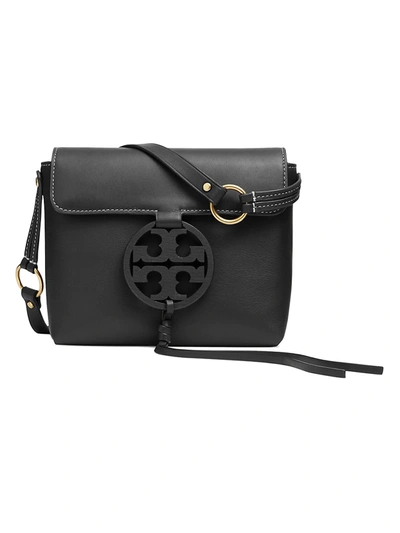 Shop Tory Burch Women's Miller Leather Crossbody Bag In Black