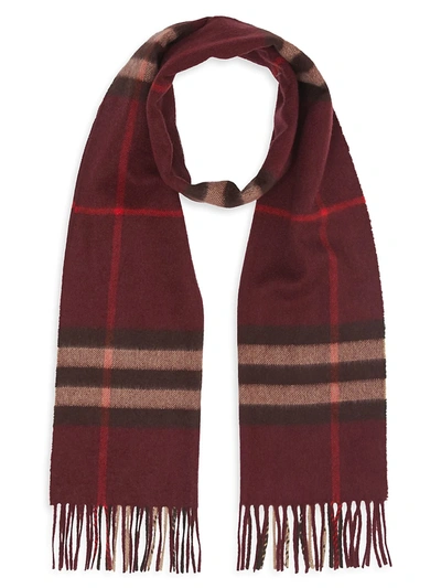 Shop Burberry Men's The Classic Giant Check Cashmere Scarf In Burgundy