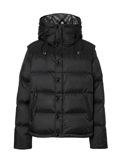 Shop Burberry Lockwell Hooded Puffer Jacket In Black