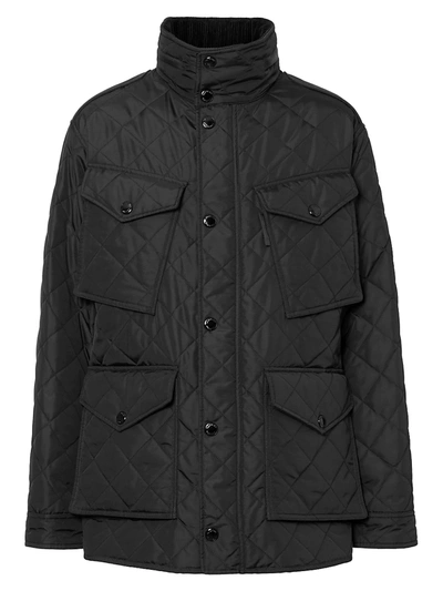 Shop Burberry Ascott Quilted Field Jacket In Black