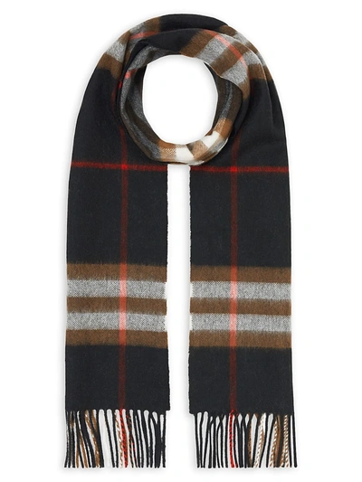 Shop Burberry Men's The Classic Giant Check Cashmere Scarf In Black Brown