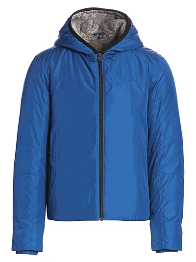 Shop Saks Fifth Avenue Men's Collection Eco Faux Fur-lined Jacket In Cobalt