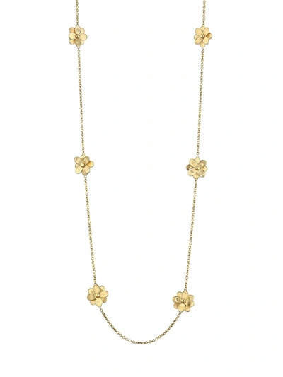 Shop Marco Bicego Petali 18k Yellow Gold & Diamond Flower Station Long Necklace