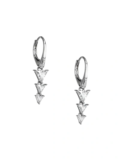 Shop Adriana Orsini Women's Rhodium-plated Sterling Silver Cubic Zirconia Drop Earrings
