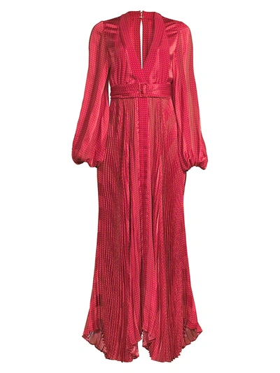Shop Alexis Women's Salomo Draped Maxi Dress In Red Geo Stripes