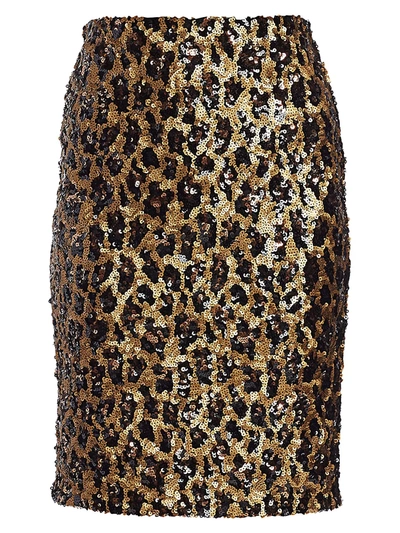 Shop Alice And Olivia Women's Ramos Sequin Pencil Skirt In Leopard