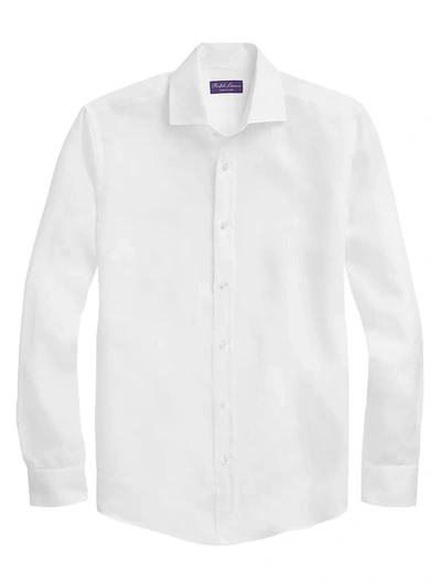 Shop Ralph Lauren Men's Classic Linen Sport Shirt In Optic White