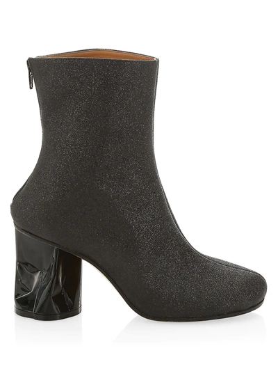 Shop Maison Margiela Women's Crushed-heel Gitter Ankle Boots In Black