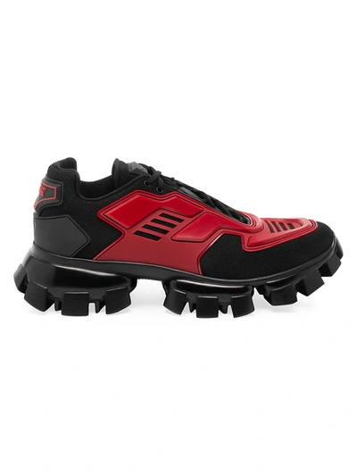 Shop Prada Cloudbust Thunder High-tech Sneakers In Black Red