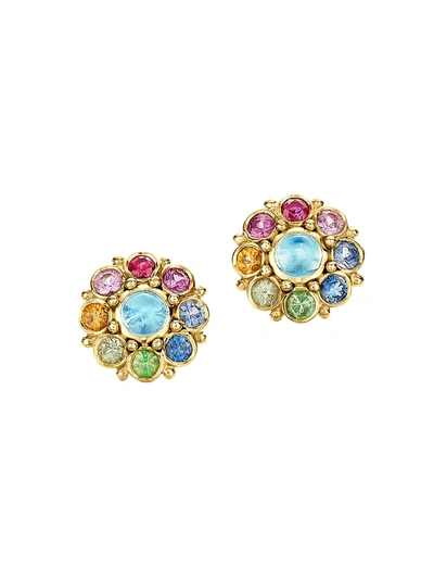 Shop Temple St Clair Women's Celestial 18k Yellow Gold & Multi-stone Stella Cluster Earrings
