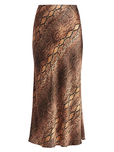 Shop Andamane Bella Snake-print Skirt In Snake Marrone