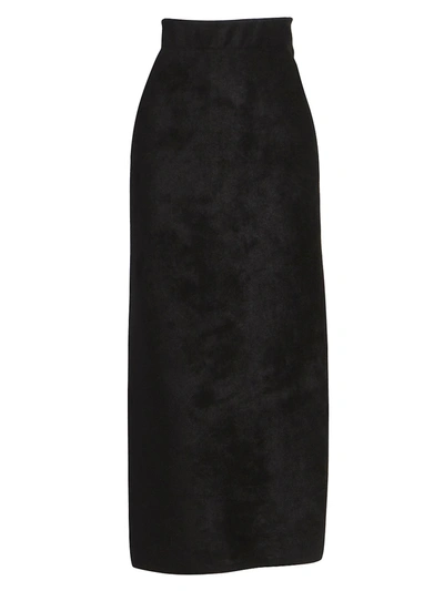 Shop Alaïa Women's Velour Velvet Maxi Skirt In Black