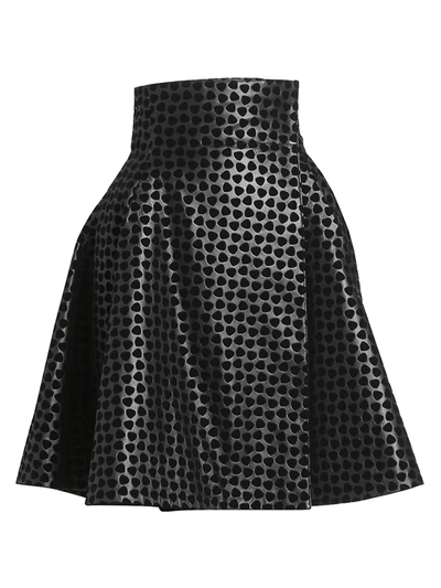 Shop Alaïa Women's Dalmation Leather Wrap Skirt In Black