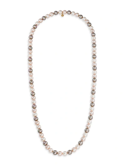 Shop Majorica 10mm Tri-tone Organic Man-made Pearl Long Necklace