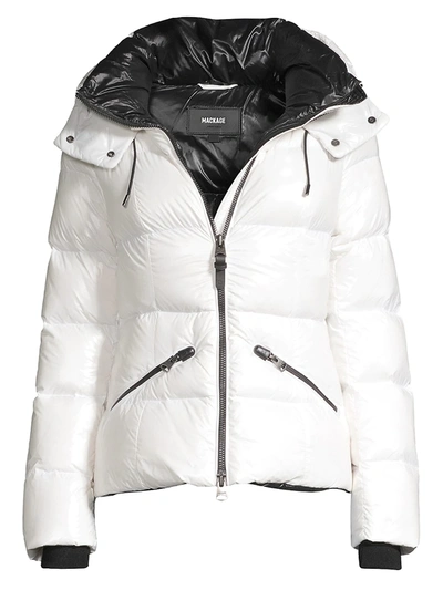 Shop Mackage Madalyn Hooded Puffer Jacket In Off White