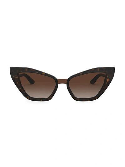 Shop Dolce & Gabbana 29mm Cat Eye Sunglasses In Havana