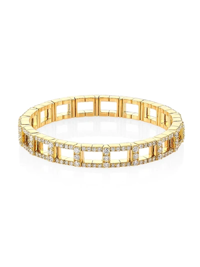 Shop Zydo Stretch 18k Yellow Gold Diamond Open-link Bracelet