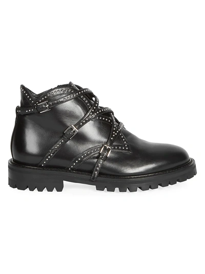 Shop Alaïa Women's Studded Leather Ankle Boots In Noir