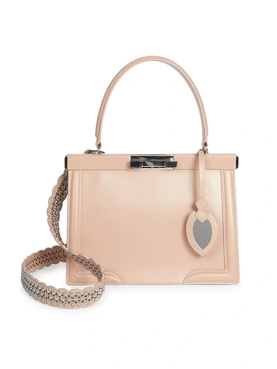 Shop Alaïa Small Cecile Leather Satchel In Sandy