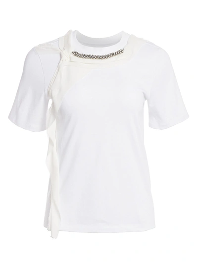 Shop 3.1 Phillip Lim / フィリップ リム Women's Rhinestone-embellished Cording Cotton T-shirt In White