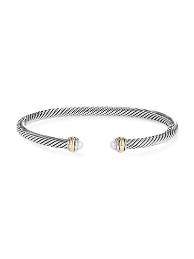Shop David Yurman Women's Cable Classic Bracelet With Pearl & 18k Yellow Gold