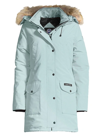 Canada Goose Trillium Coyote Fur-trim Down Parka In Stormy Sky Blue |  ModeSens