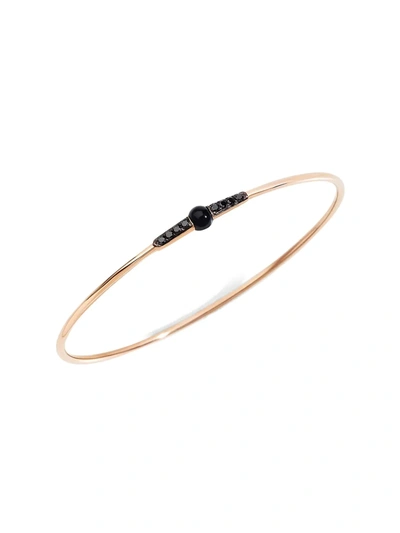 Shop Pomellato Women's M'ama Non M'ama 18k Rose Gold, Onyx & Black Diamond Bangle Bracelet