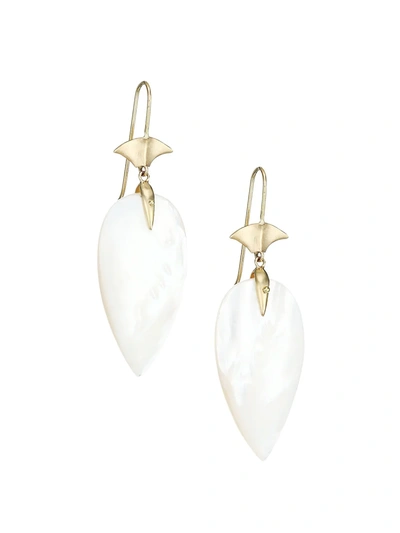 Shop Annette Ferdinandsen Women's 14k Yellow Gold & Mother-of-pearl Arrowhead Earrings
