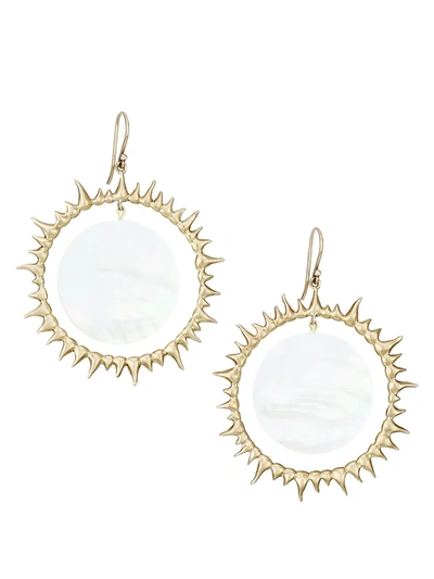 Shop Annette Ferdinandsen 14k Yellow Gold & Mother-of-pearl Solar Eclipse Drop Earrings