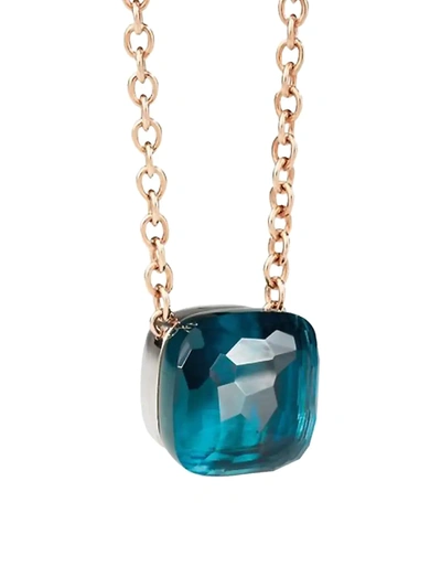 Shop Pomellato Blue Topaz & 18k Rose Gold Pendant Necklace