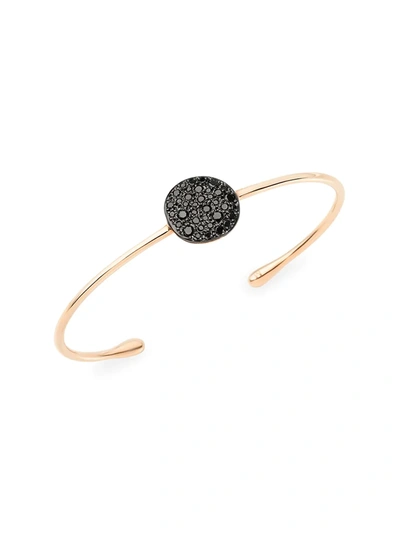 Shop Pomellato Women's Sabbia Black Diamond & 18k Rose Gold Cuff Bracelet