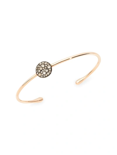 Shop Pomellato Women's Sabbia Brown Diamond & 18k Rose Gold Bangle Bracelet