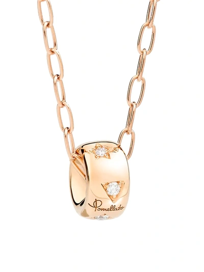 Shop Pomellato Iconica Diamond & 18k Rose Gold Necklace