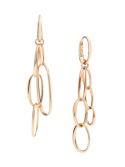 Shop Pomellato Gold 18k Rose Gold Asymmetric Hoop Drop Earrings