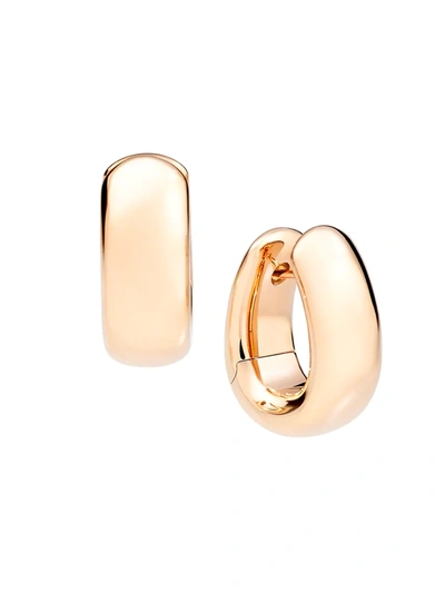 Shop Pomellato Iconica 18k Rose Gold Huggie Hoop Earrings