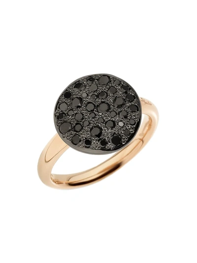 Shop Pomellato Sabbia Black Diamond & 18k Rose Gold Ring