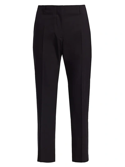Shop Dries Van Noten Cropped Stretch Cotton & Wool Trousers In Black