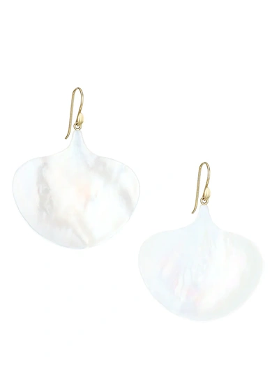 Shop Annette Ferdinandsen Women's 14k Yellow Gold & Mother-of-pearl Gingko Leaf Drop Earrings