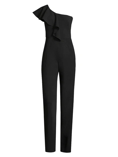 Shop Black Halo Women's Kallan Ruffle Jumpsuit In Black