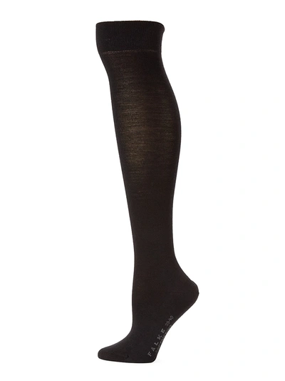 Shop Falke Women's Stretch-wool Knee-high Socks In Black