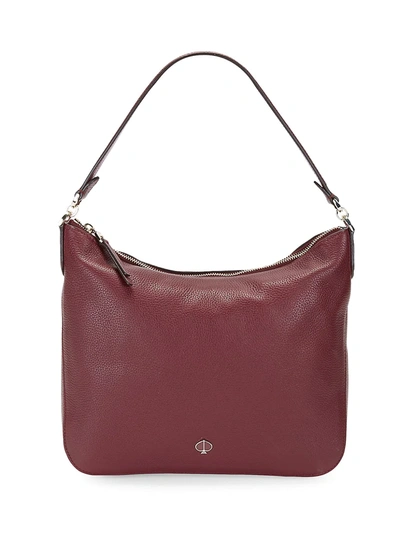 Shop Kate Spade Women's Medium Polly Leather Shoulder Bag In Cherry Wood