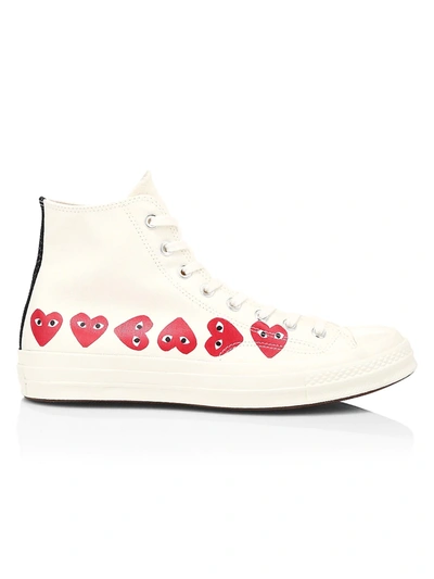 Shop Comme Des Garçons Play Men's Cdg Play X Converse Unisex Chuck Taylor All Star Multi Heart High-top Sneakers In Off White