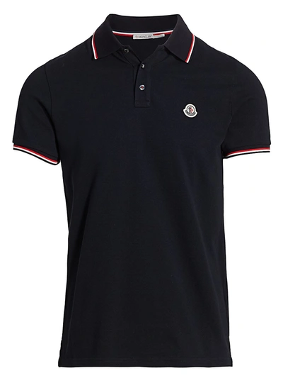 Shop Moncler Men's Jersey Polo In Navy