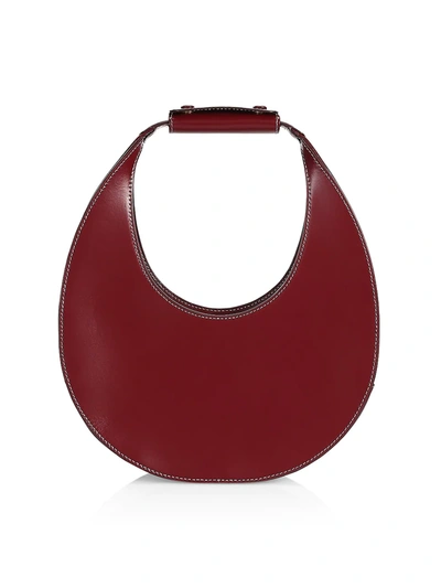 Shop Staud Women's Moon Leather Hobo Bag In Raspberry