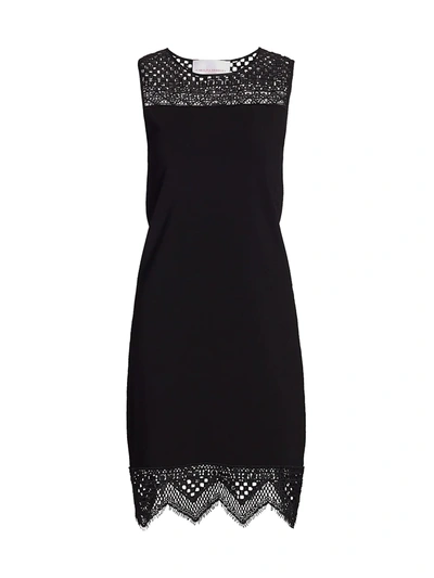 Shop Carolina Herrera Women's Lace Shift Dress In Black