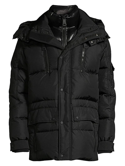 Shop Sam Men's Element Quilted Nylon Down Jacket In Black