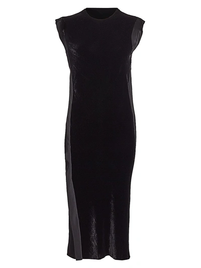 Shop Helmut Lang Women's Velvet Shift Dress In Black