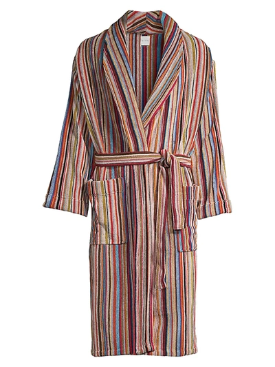Shop Paul Smith Men's Multi-stripe Robe In Neutral