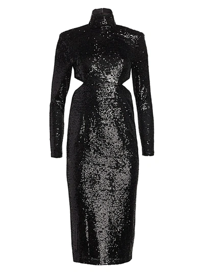 Shop Cinq À Sept Women's Daniela Sequin Midi Dress In Black